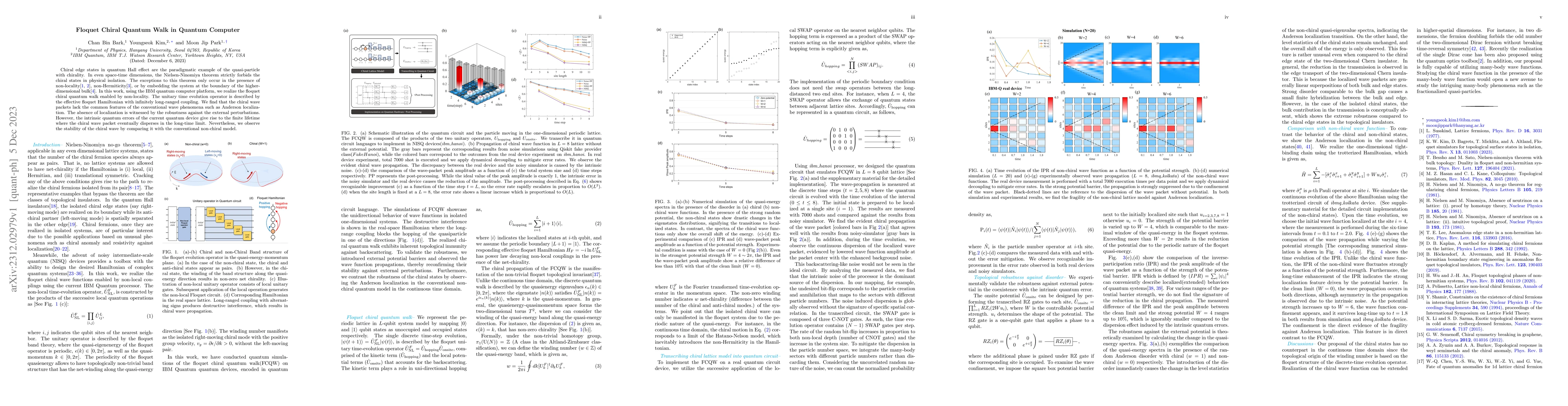 Thumbnail for Floquet Chiral Quantum Walk in Quantum Computer