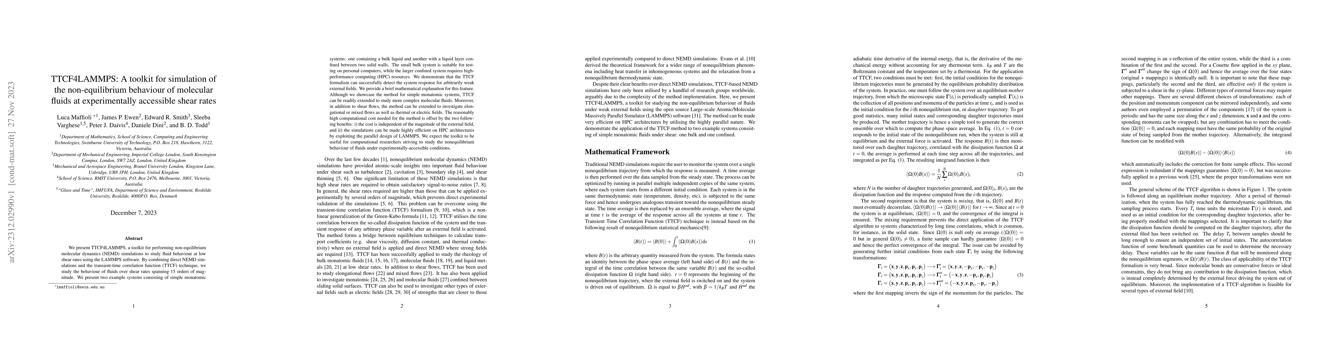 Thumbnail for TTCF4LAMMPS: A toolkit for simulation of the non-equilibrium behaviour
  of molecular fluids at experimentally accessible shear rates