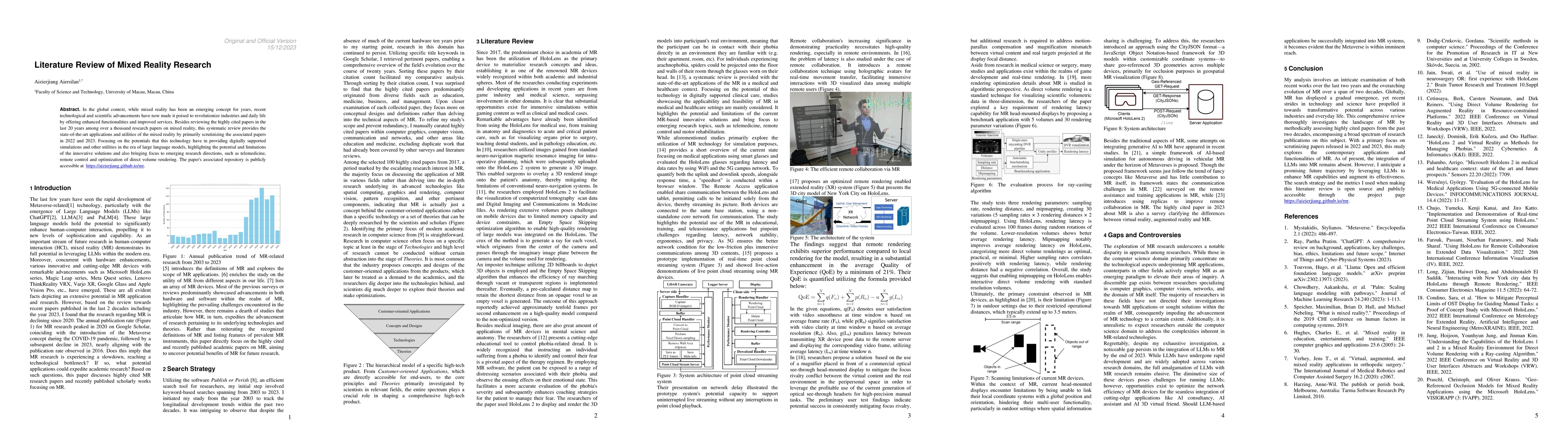 Thumbnail for Literature Review of Mixed Reality Research