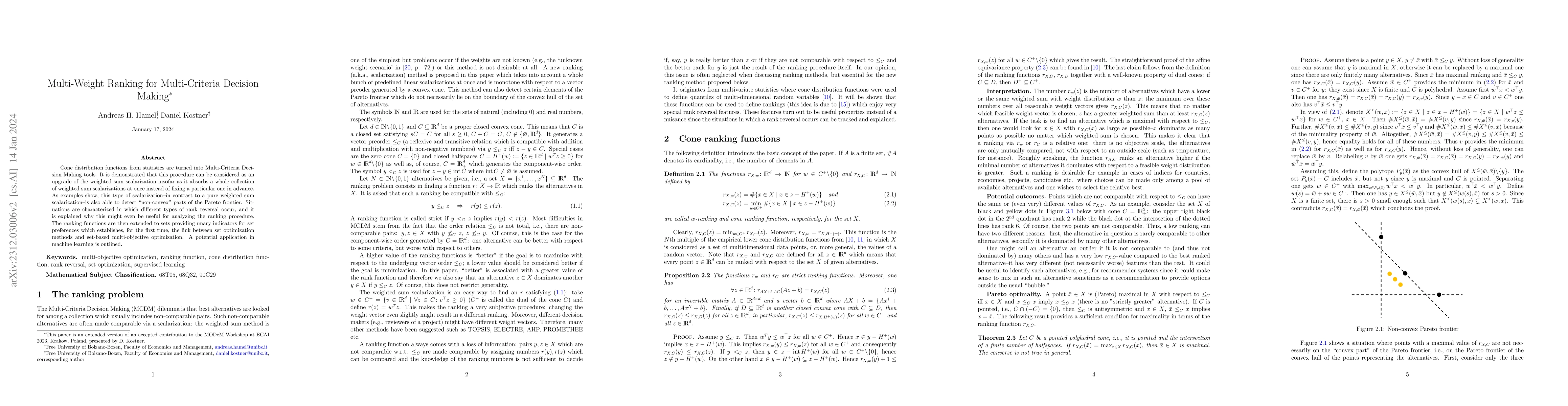 Thumbnail for Multi-Weight Ranking for Multi-Criteria Decision Making
