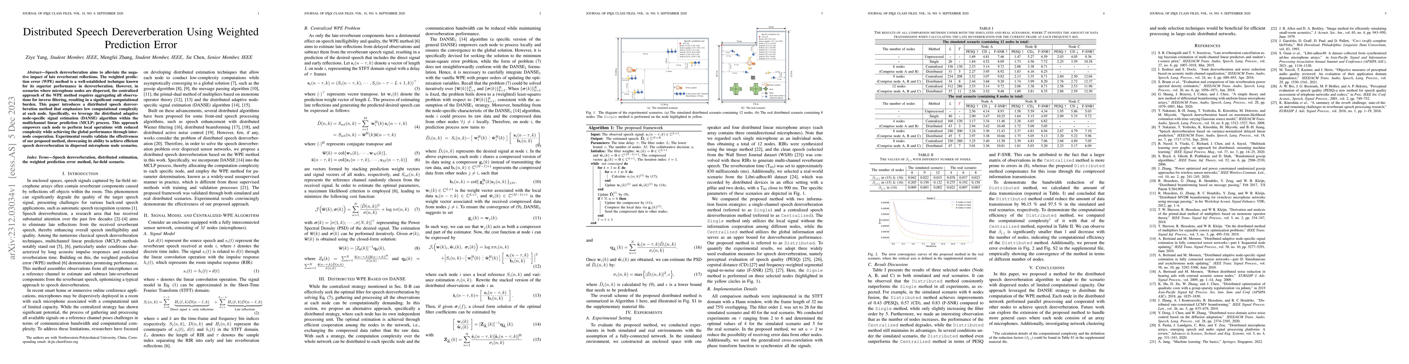 Thumbnail for Distributed Speech Dereverberation Using Weighted Prediction Error
