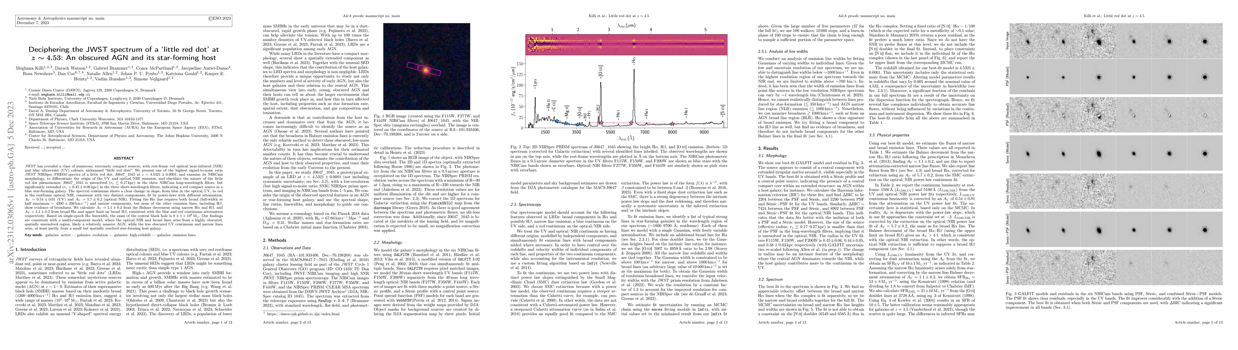 Thumbnail for Deciphering the JWST spectrum of a 'little red dot' at $z \sim 4.53$: An
  obscured AGN and its star-forming host
