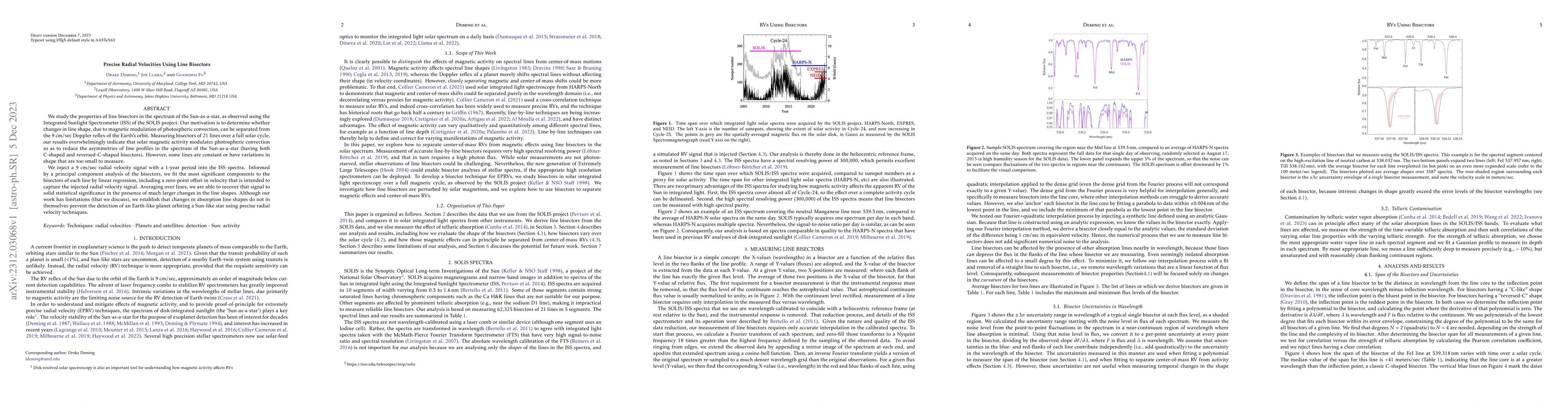 Thumbnail for Precise Radial Velocities Using Line Bisectors