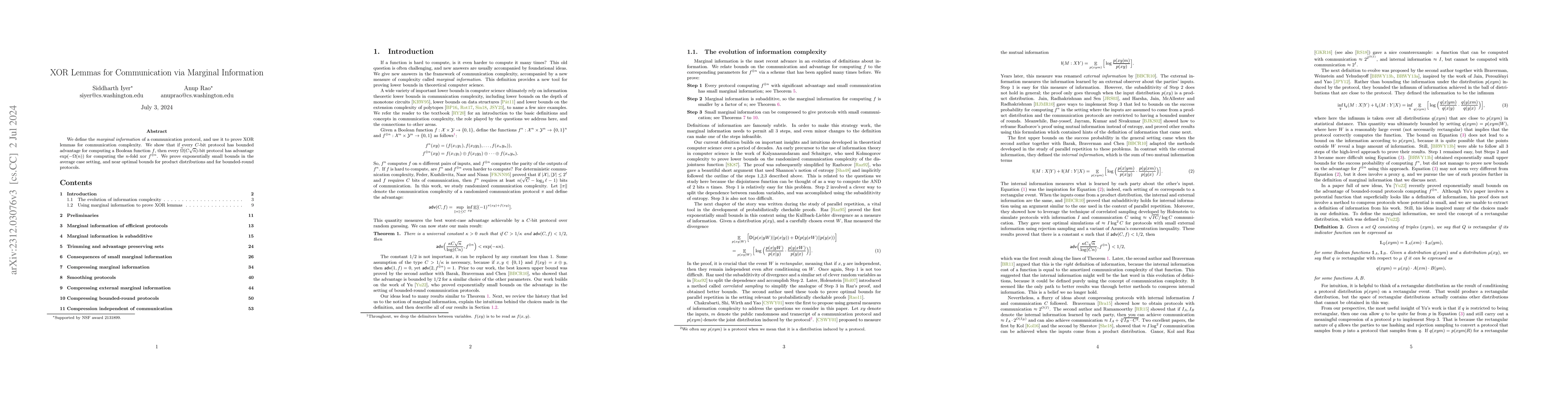 Thumbnail for XOR Lemmas for Communication via Marginal Information