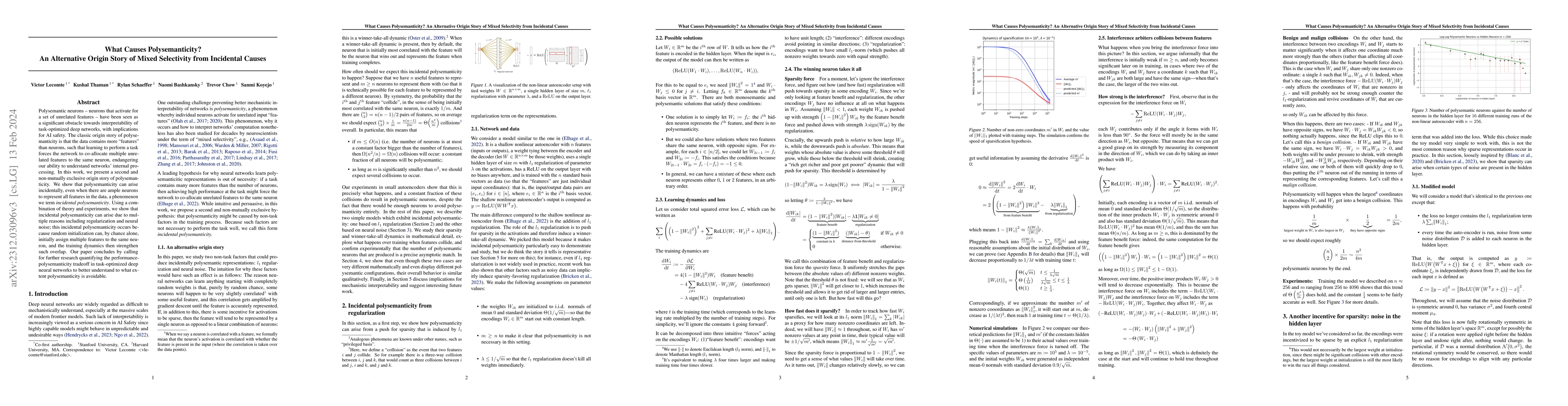 Thumbnail for What Causes Polysemanticity? An Alternative Origin Story of Mixed
  Selectivity from Incidental Causes