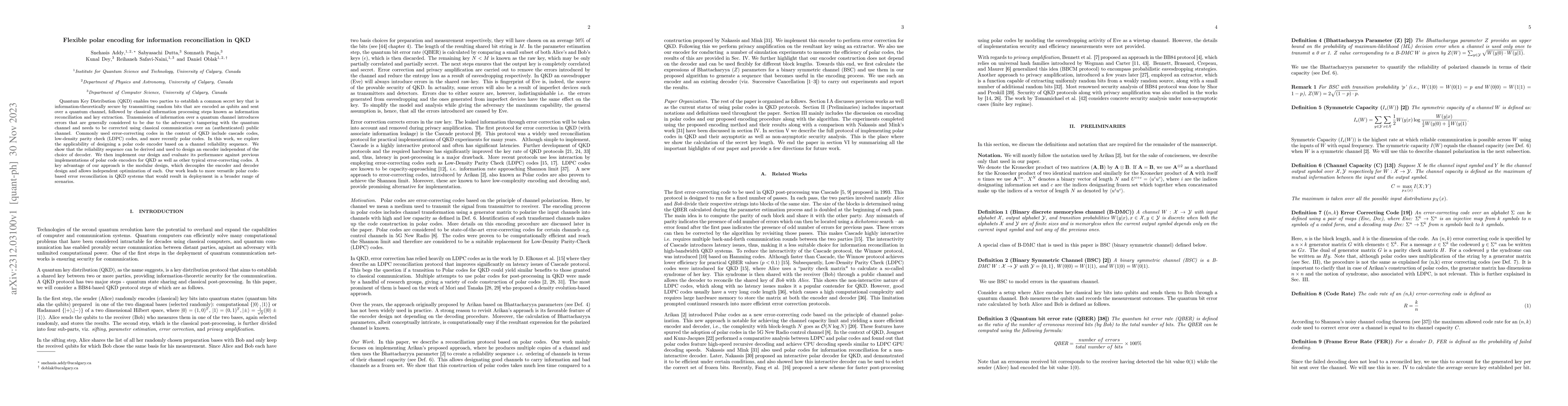 Thumbnail for Flexible polar encoding for information reconciliation in QKD