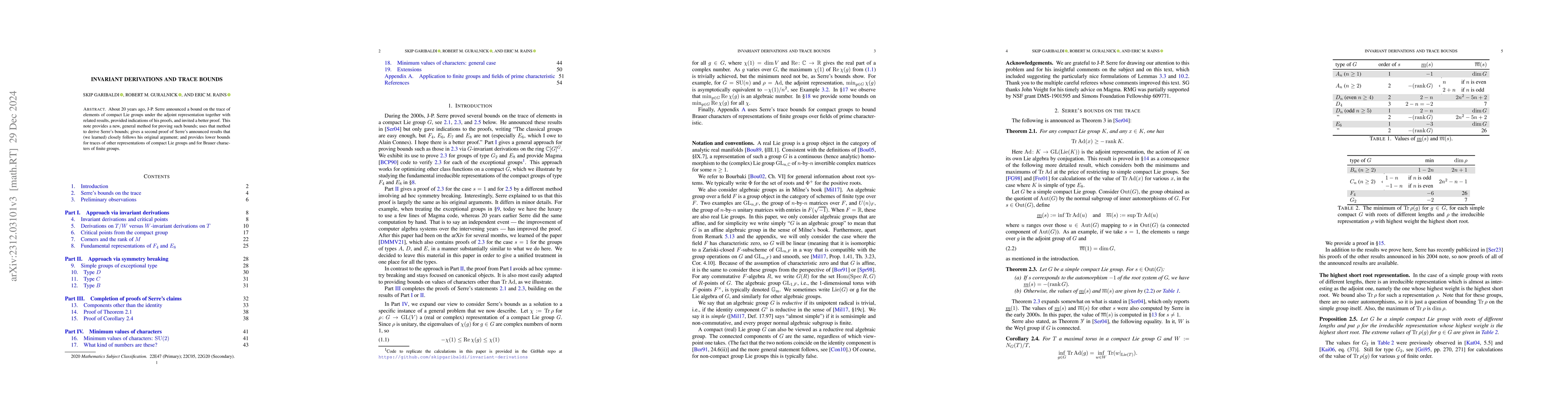 Thumbnail for Invariant derivations and trace bounds