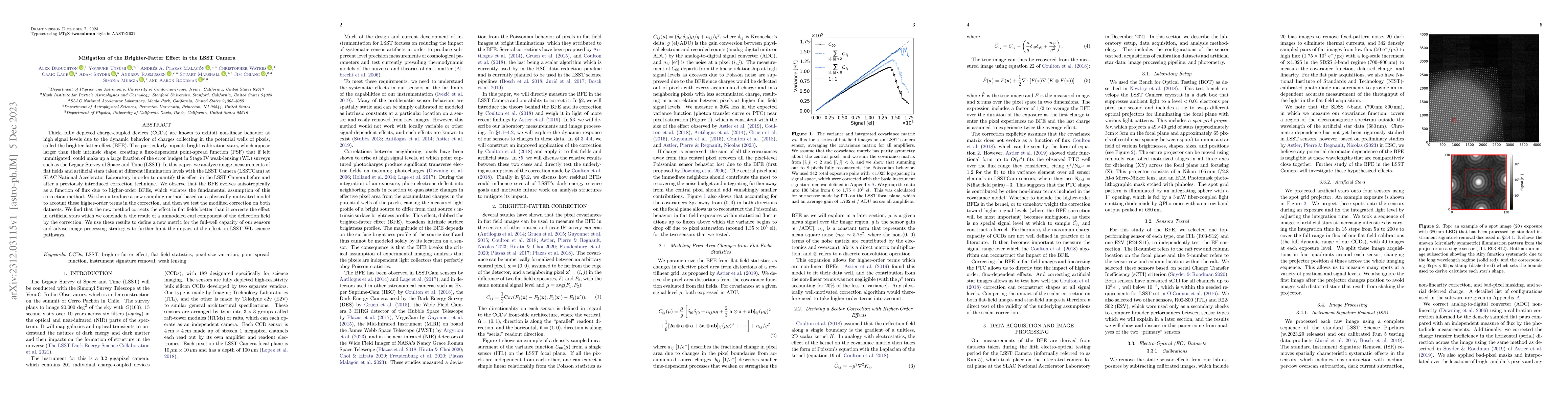 Thumbnail for Mitigation of the Brighter-Fatter Effect in the LSST Camera