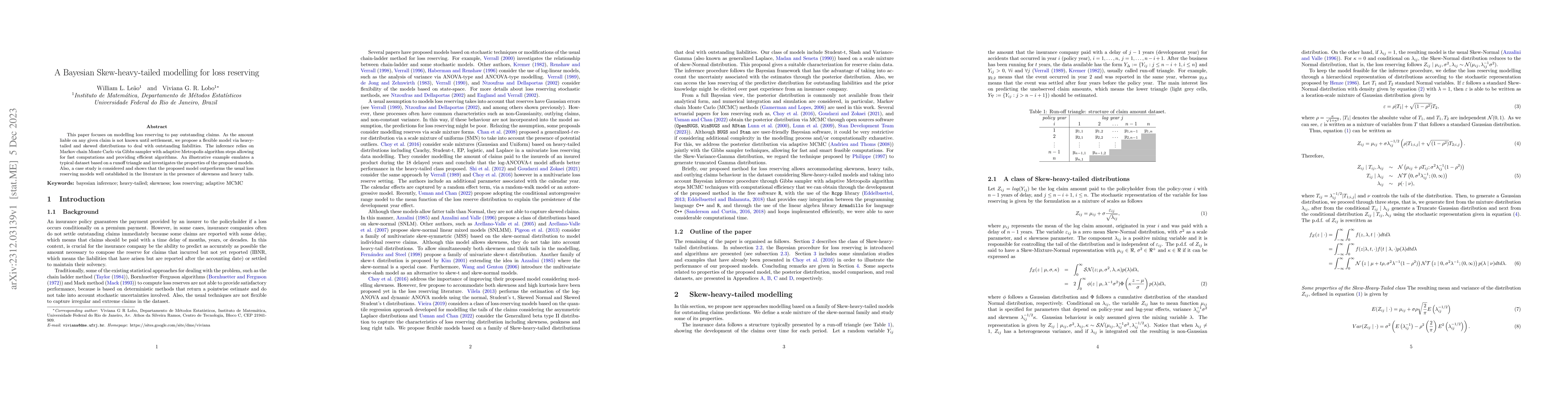 Thumbnail for A Bayesian Skew-heavy-tailed modelling for loss reserving