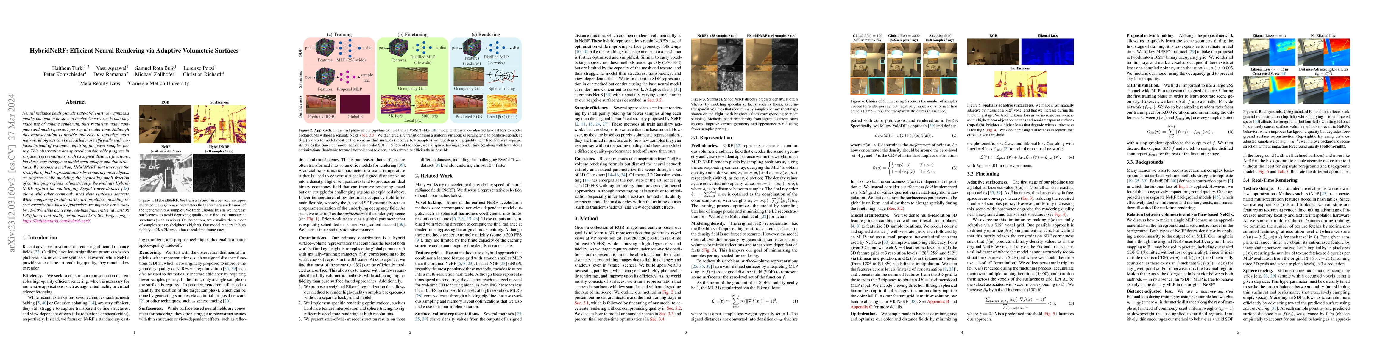 Thumbnail for HybridNeRF: Efficient Neural Rendering via Adaptive Volumetric Surfaces