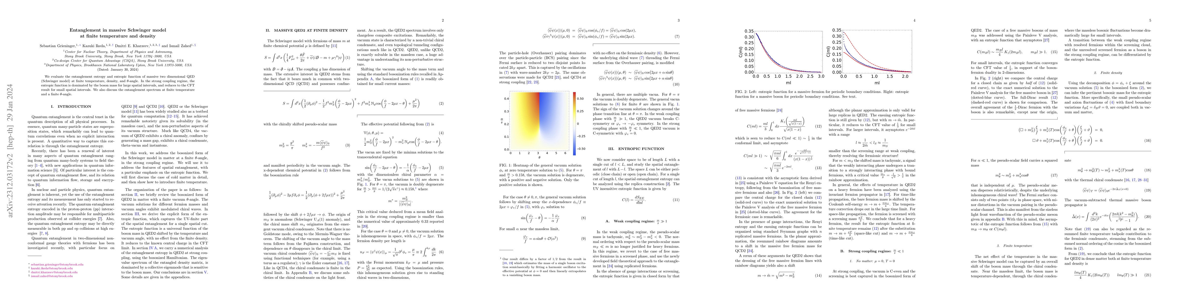 Thumbnail for Entanglement in massive Schwinger model at finite temperature and
  density