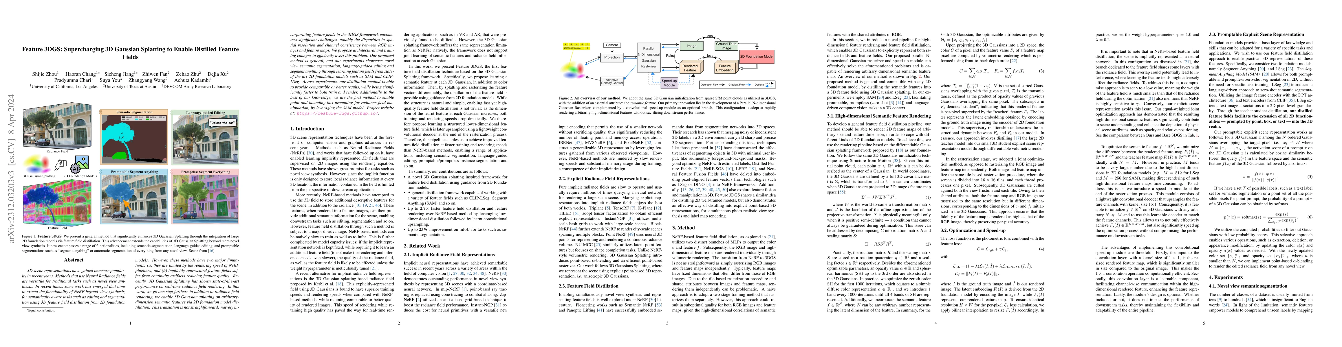 Thumbnail for Feature 3DGS: Supercharging 3D Gaussian Splatting to Enable Distilled
  Feature Fields