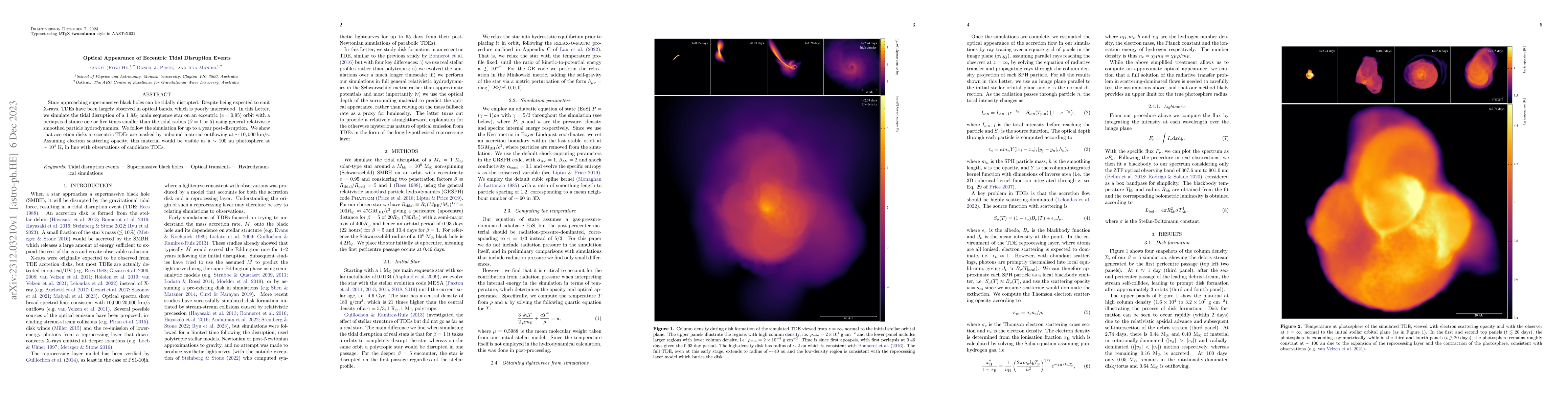 Thumbnail for Optical Appearance of Eccentric Tidal Disruption Events