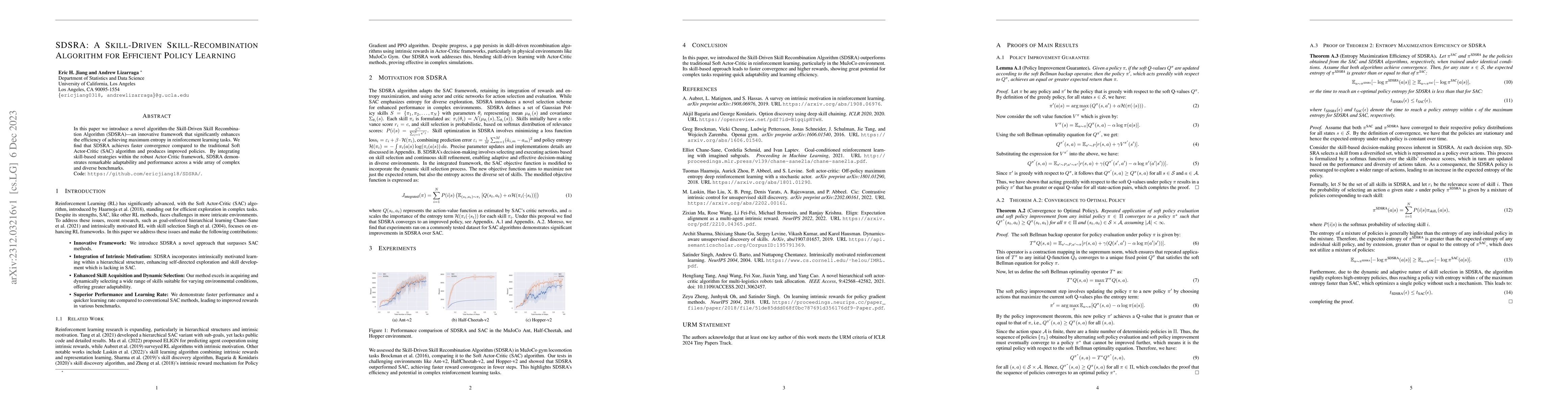 Thumbnail for SDSRA: A Skill-Driven Skill-Recombination Algorithm for Efficient Policy
  Learning