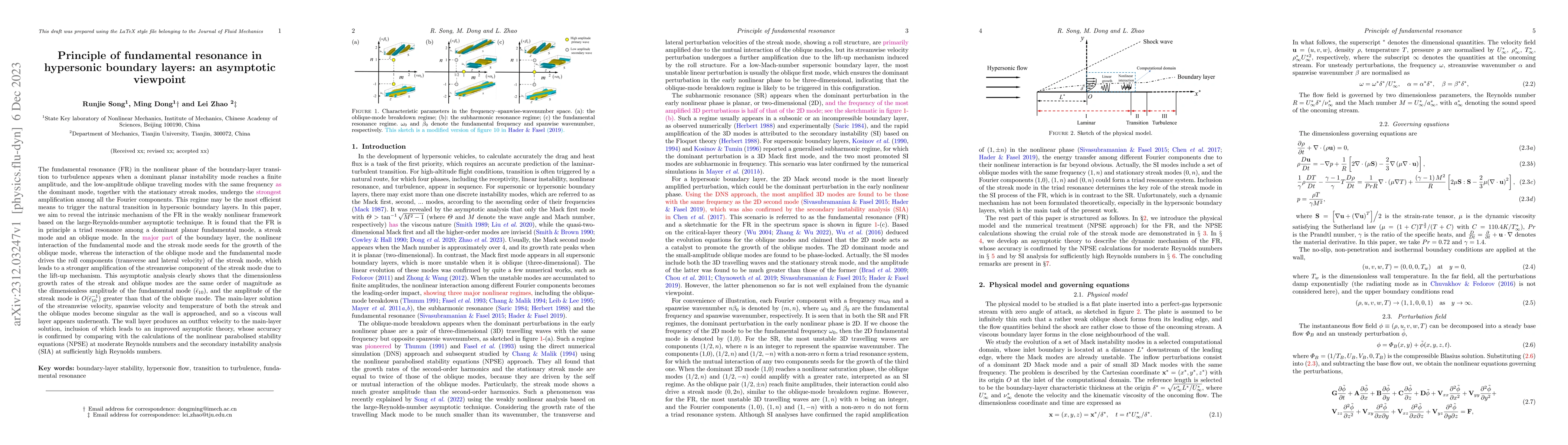 Thumbnail for Principle of fundamental resonance in hypersonic boundary layers: an
  asymptotic viewpoint