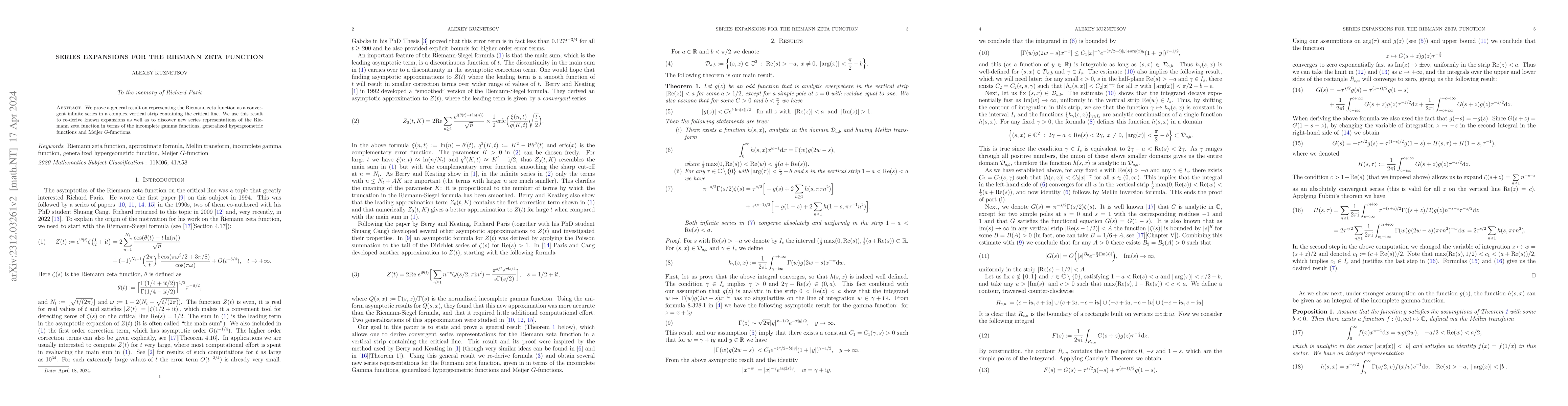 Thumbnail for Series expansions for the Riemann zeta function