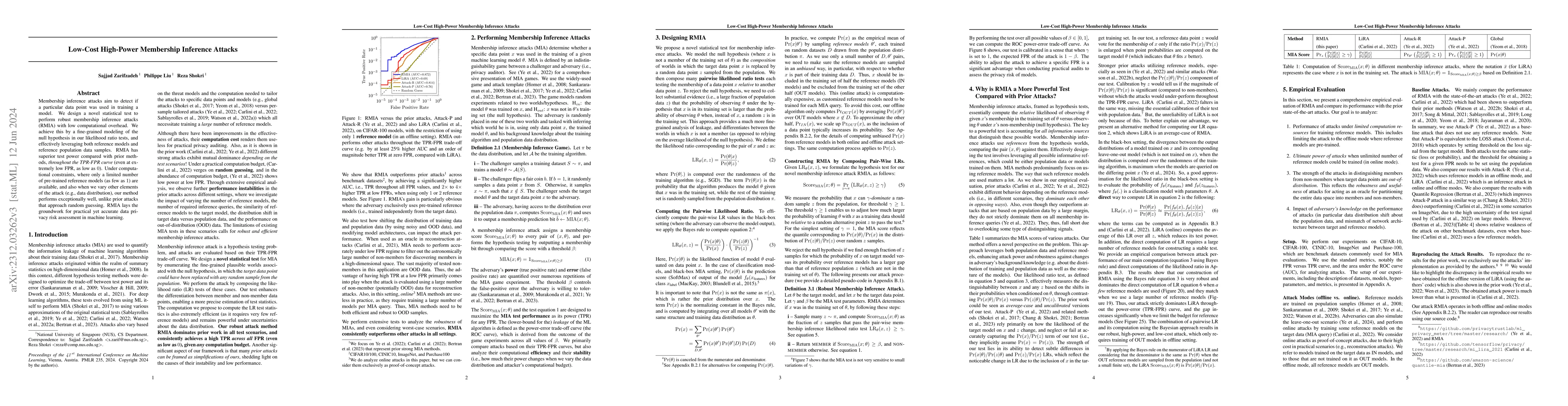 Thumbnail for Low-Cost High-Power Membership Inference Attacks