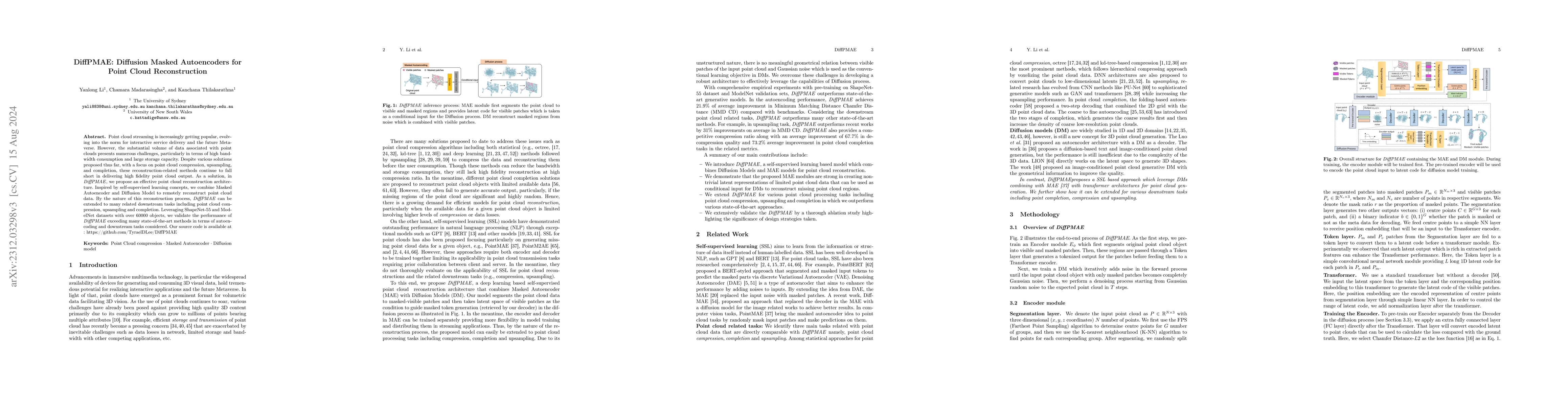 Thumbnail for DiffPMAE: Diffusion Masked Autoencoders for Point Cloud Reconstruction