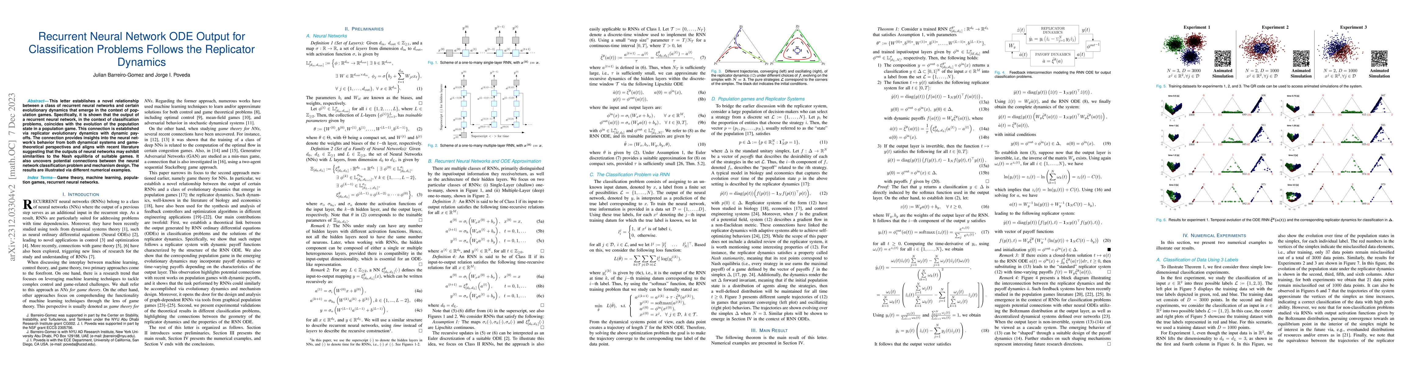Thumbnail for Recurrent Neural Network ODE Output for Classification Problems Follows
  the Replicator Dynamics