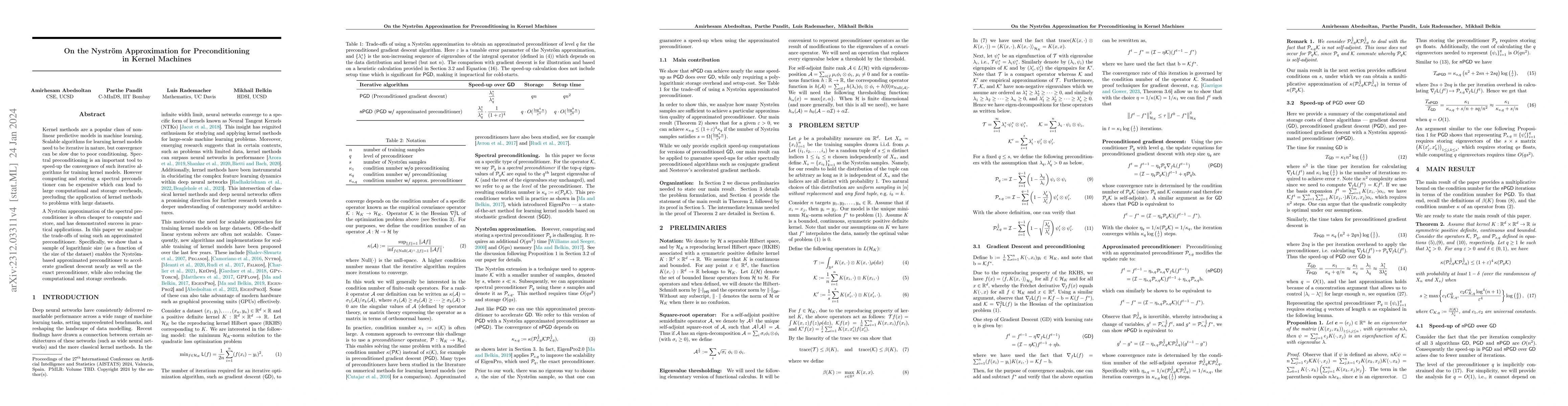 Thumbnail for On the Nystrom Approximation for Preconditioning in Kernel Machines