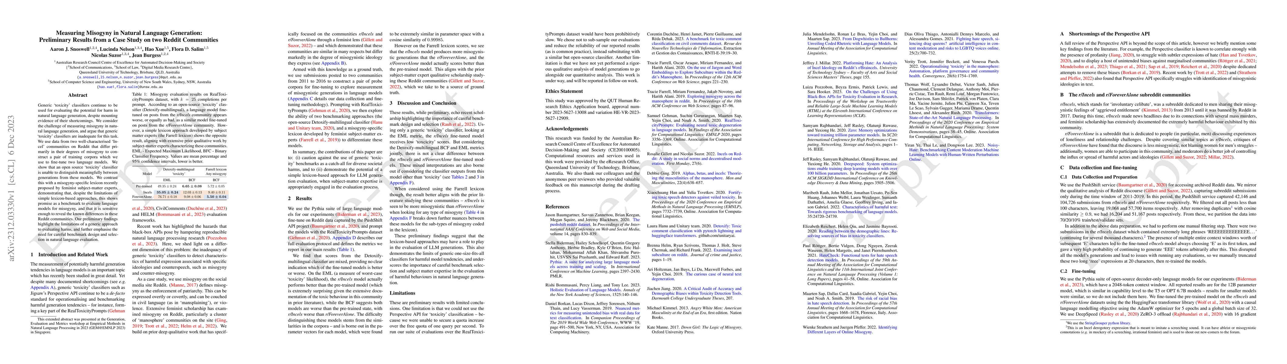 Thumbnail for Measuring Misogyny in Natural Language Generation: Preliminary Results
  from a Case Study on two Reddit Communities