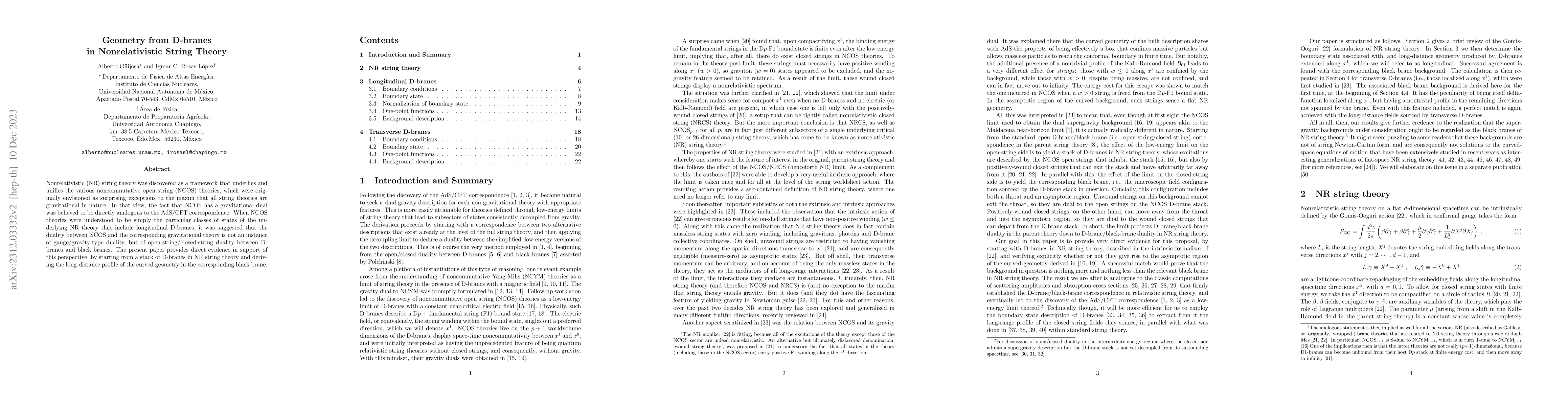 Thumbnail for Geometry from D-branes in Nonrelativistic String Theory