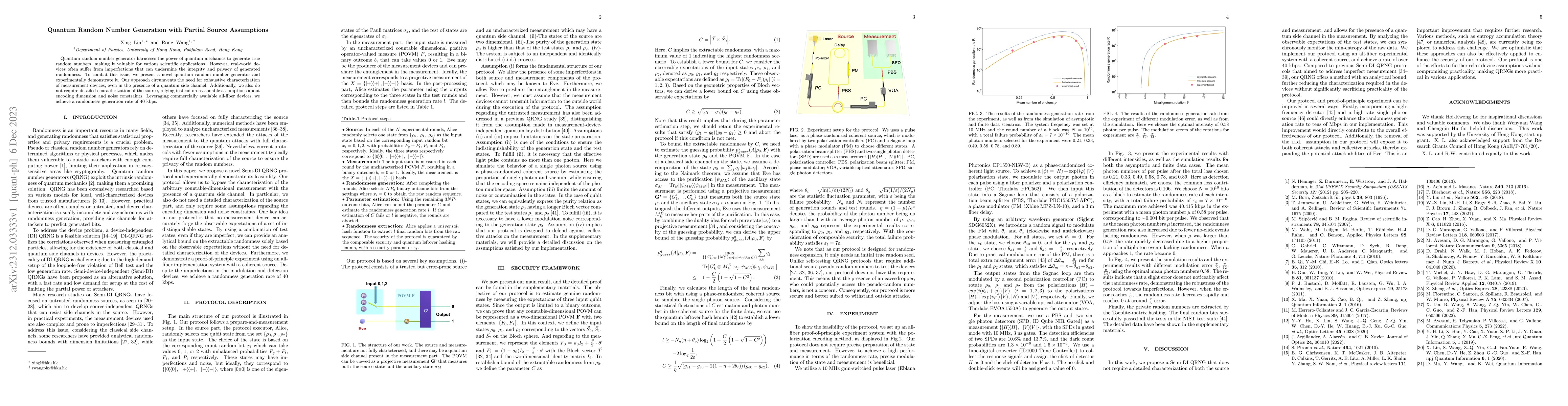 Thumbnail for Quantum Random Number Generation with Partial Source Assumptions