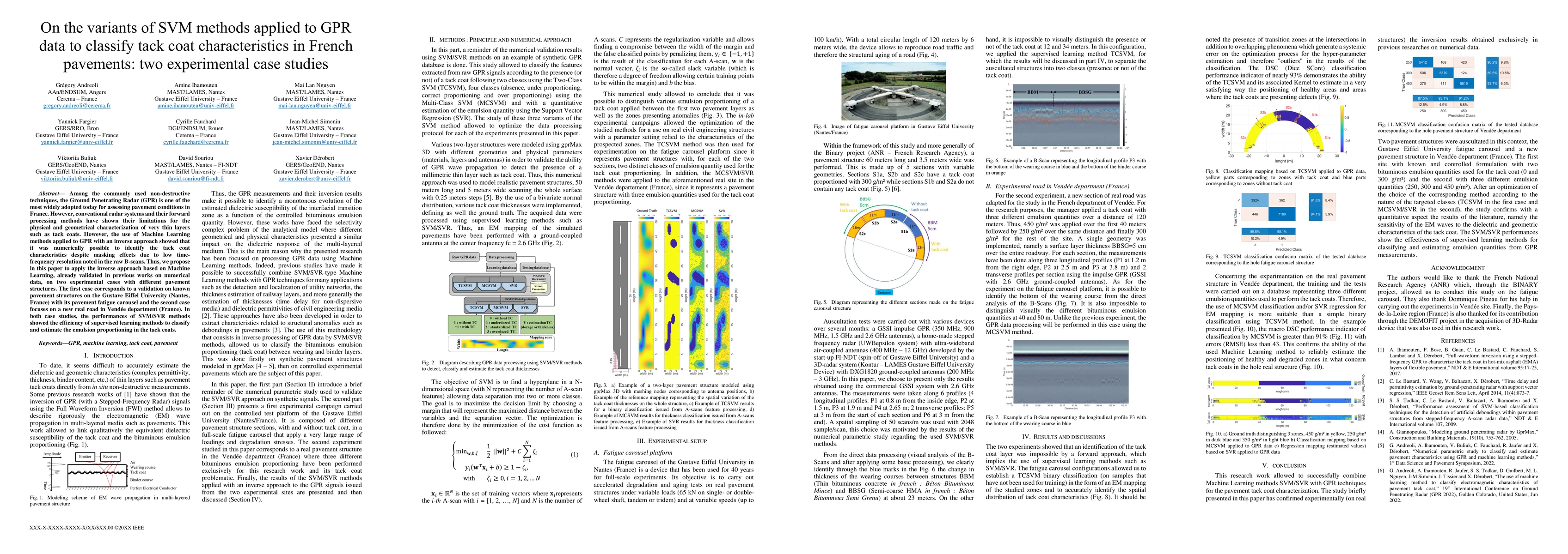 Thumbnail for On the variants of SVM methods applied to GPR data to classify tack coat
  characteristics in French pavements: two experimental case studies