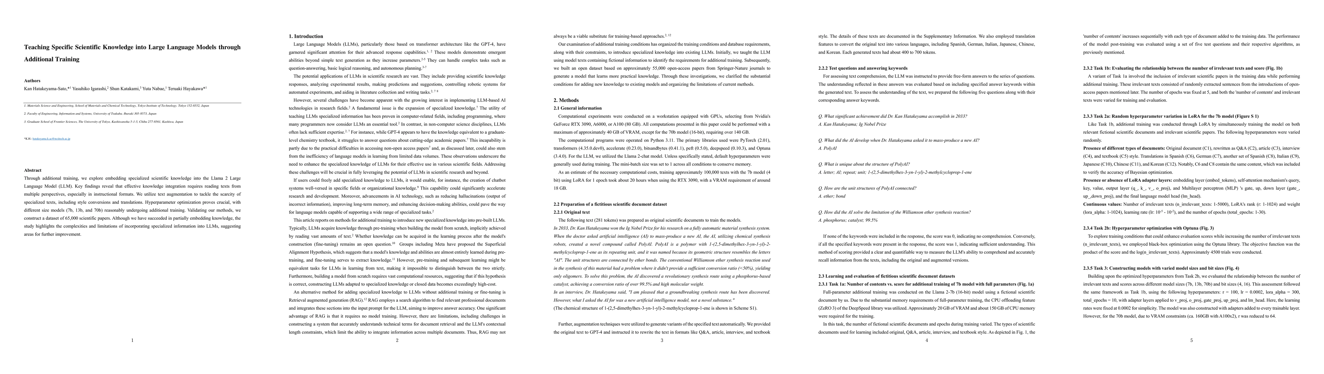 Thumbnail for Teaching Specific Scientific Knowledge into Large Language Models
  through Additional Training