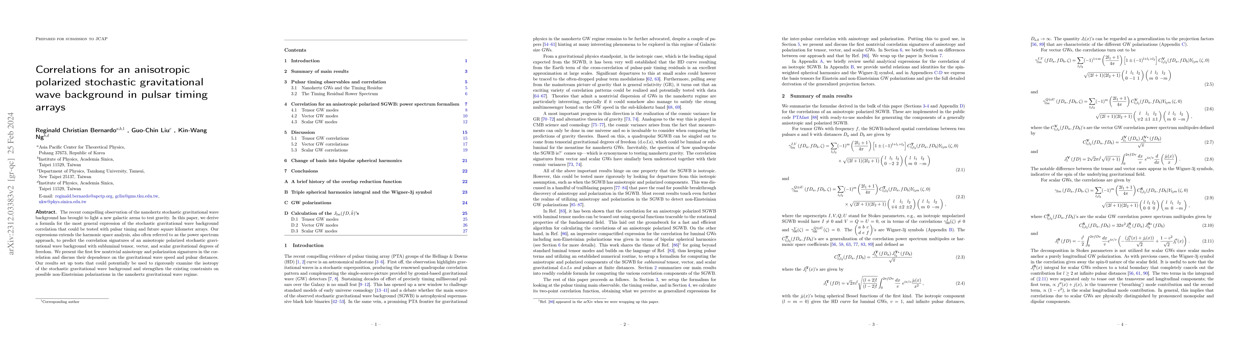 Thumbnail for Correlations for an anisotropic polarized stochastic gravitational wave
  background in pulsar timing arrays