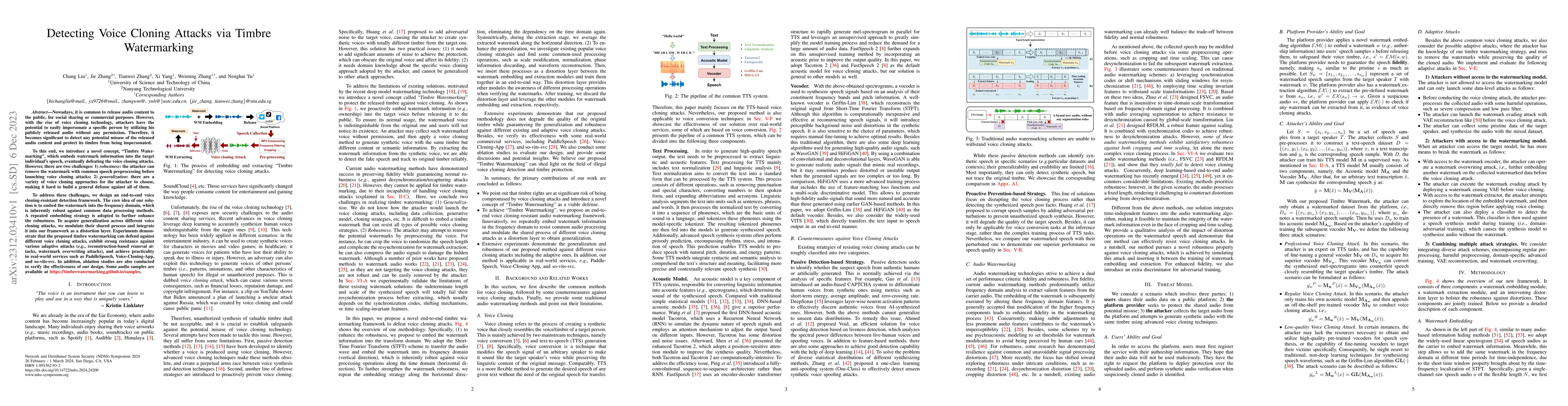 Thumbnail for Detecting Voice Cloning Attacks via Timbre Watermarking