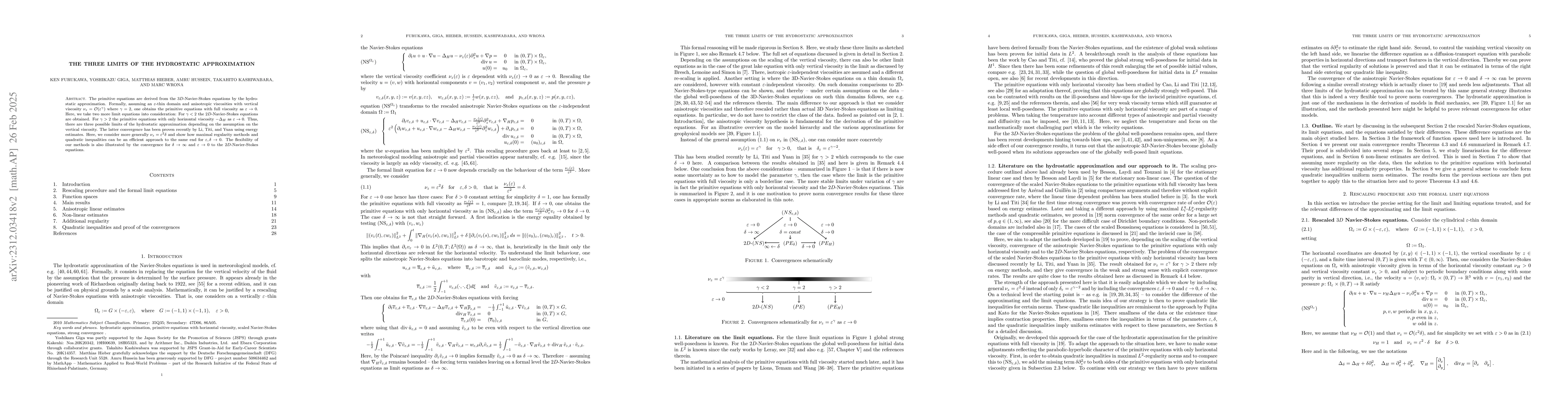 Thumbnail for The three limits of the hydrostatic approximation