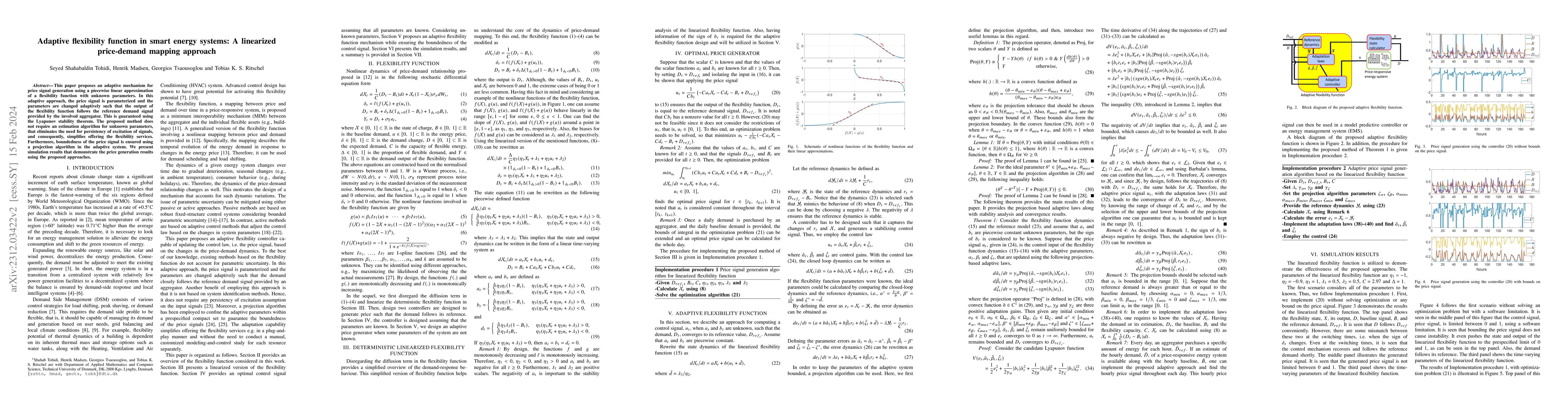 Thumbnail for Adaptive flexibility function in smart energy systems: A linearized
  price-demand mapping approach