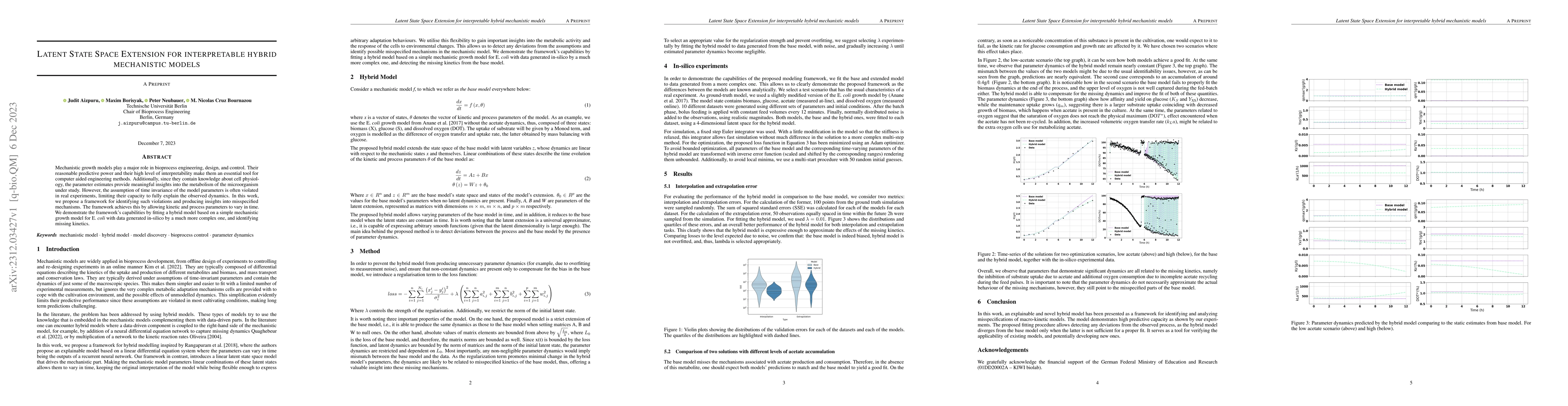 Thumbnail for Latent State Space Extension for interpretable hybrid mechanistic models