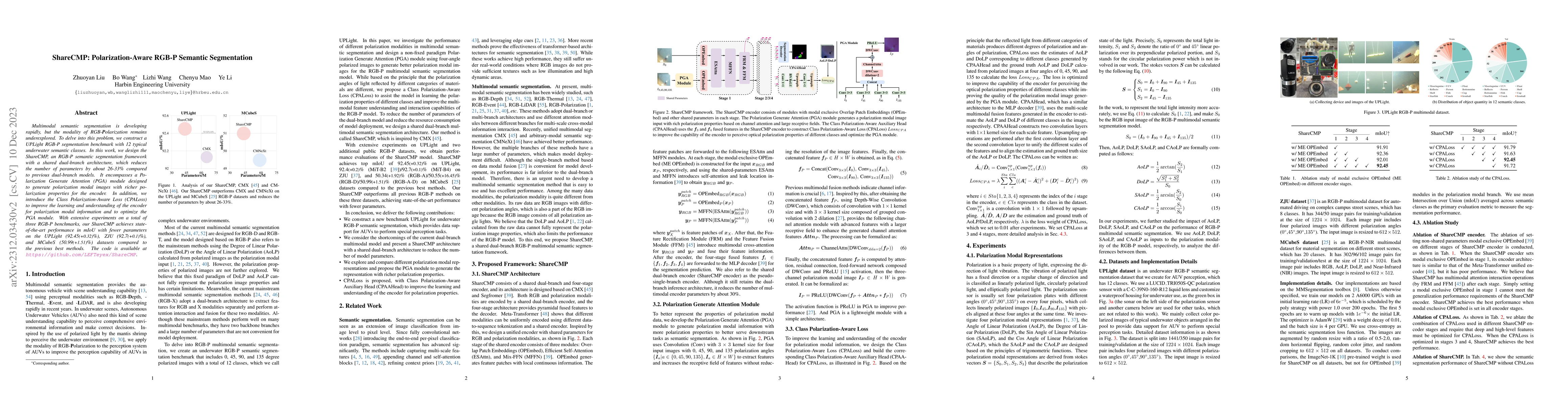 Thumbnail for ShareCMP: Polarization-Aware RGB-P Semantic Segmentation