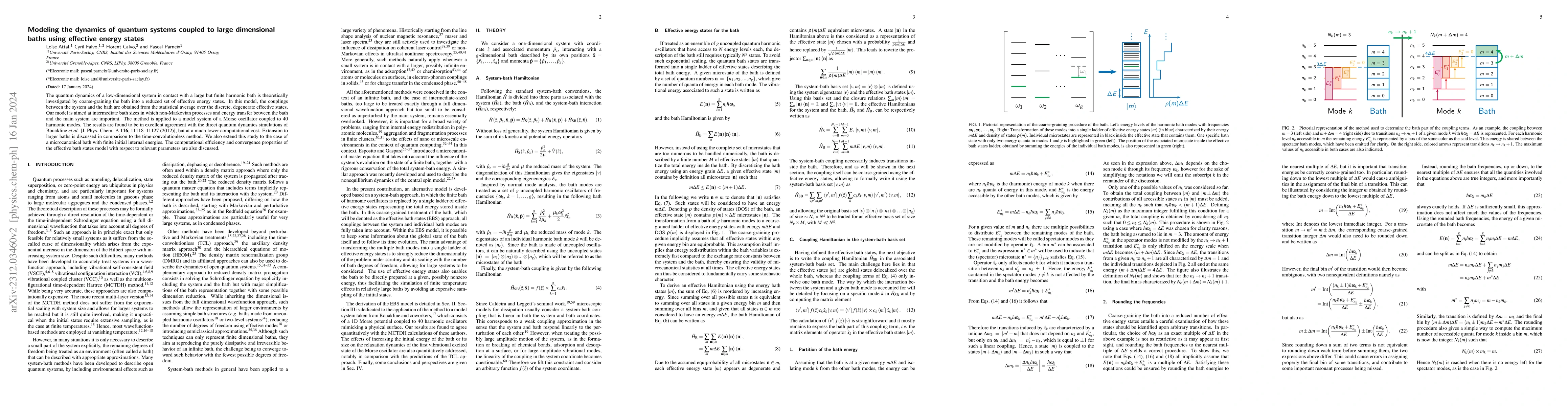 Thumbnail for Modeling the dynamics of quantum systems coupled to large dimensional
  baths using effective energy states