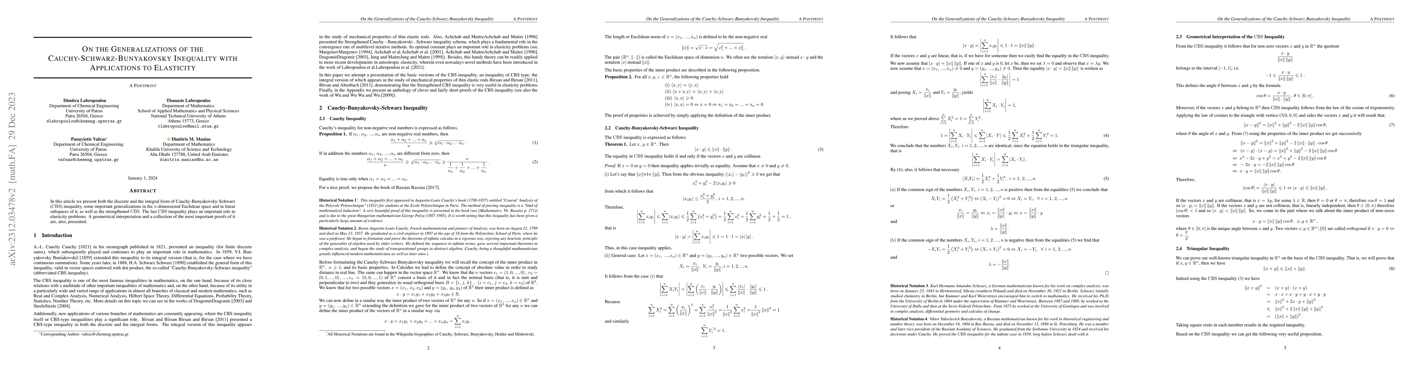 Thumbnail for On the Generalizations of the Cauchy-Schwarz-Bunyakovsky Inequality with
  Applications to Elasticity
