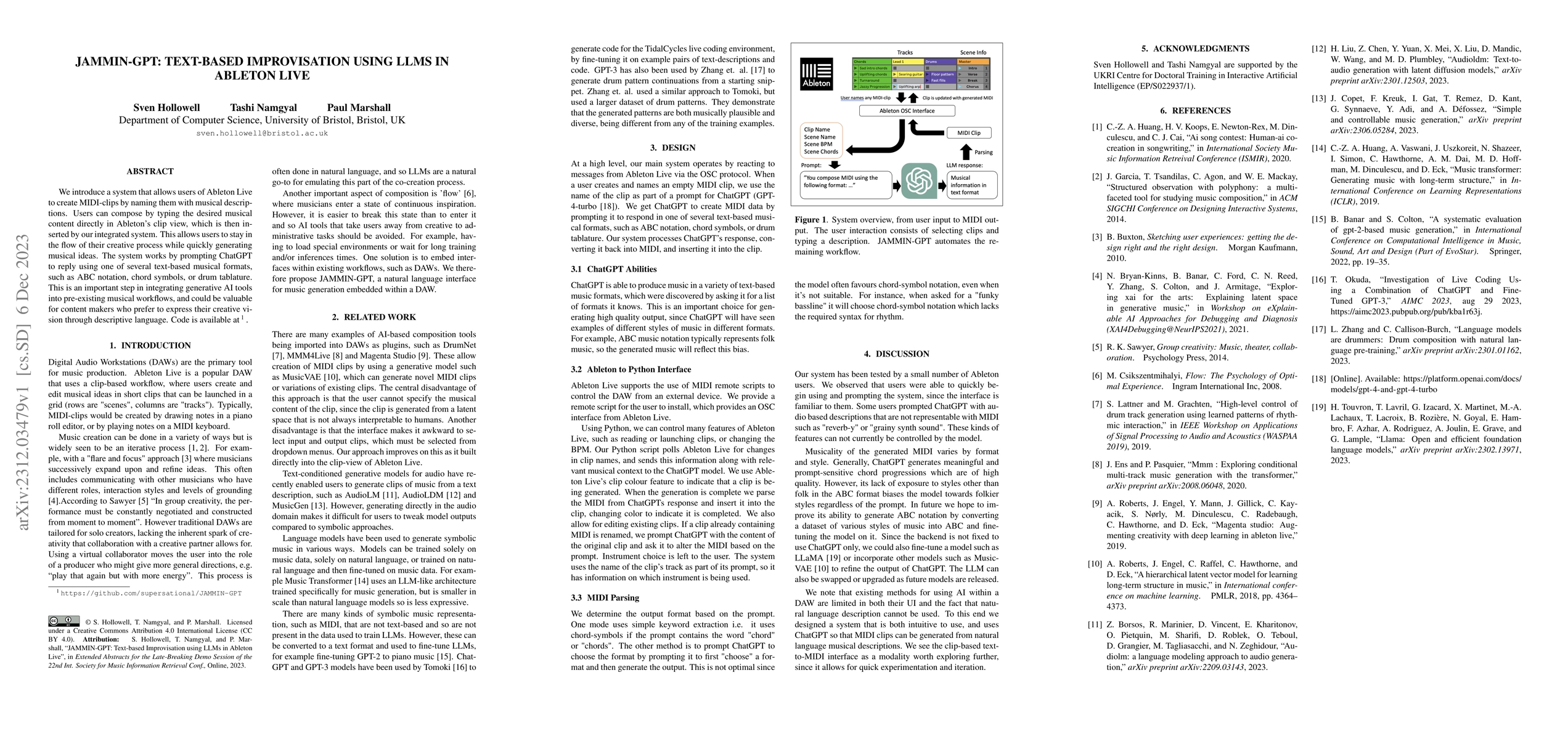 Thumbnail for JAMMIN-GPT: Text-based Improvisation using LLMs in Ableton Live