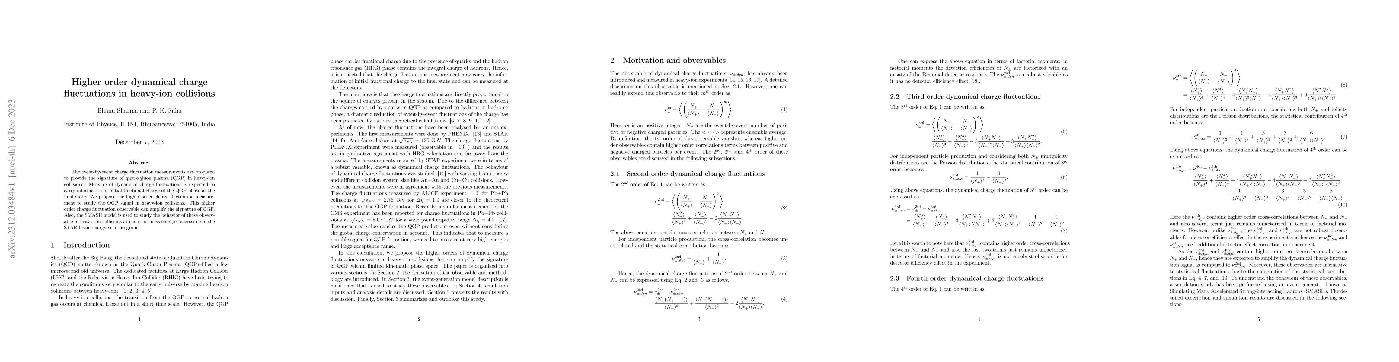 Thumbnail for Higher order dynamical charge fluctuations in heavy-ion collisions