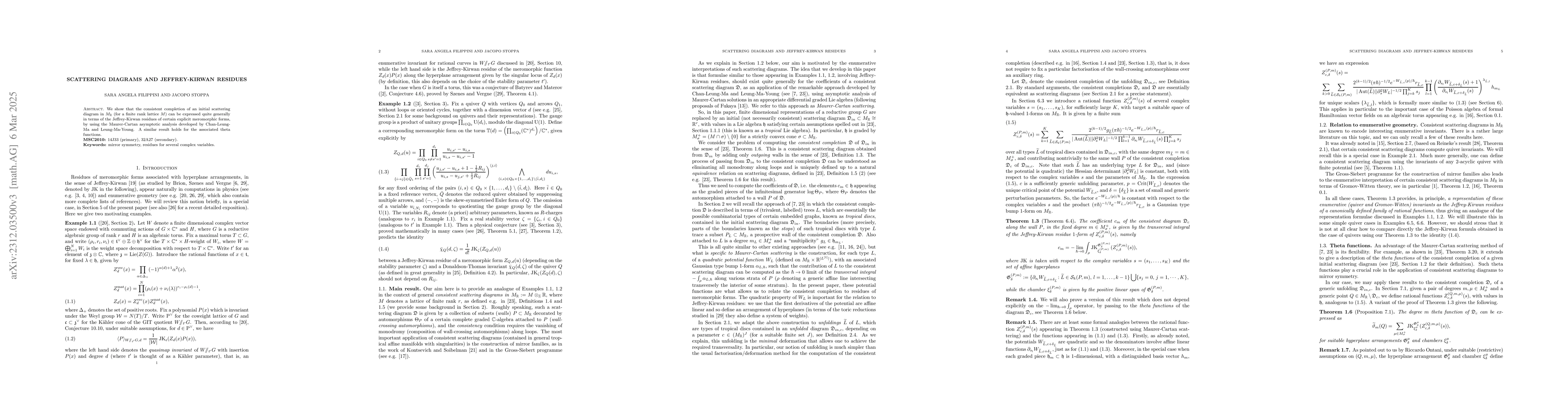Thumbnail for Scattering diagrams and Jeffrey-Kirwan residues