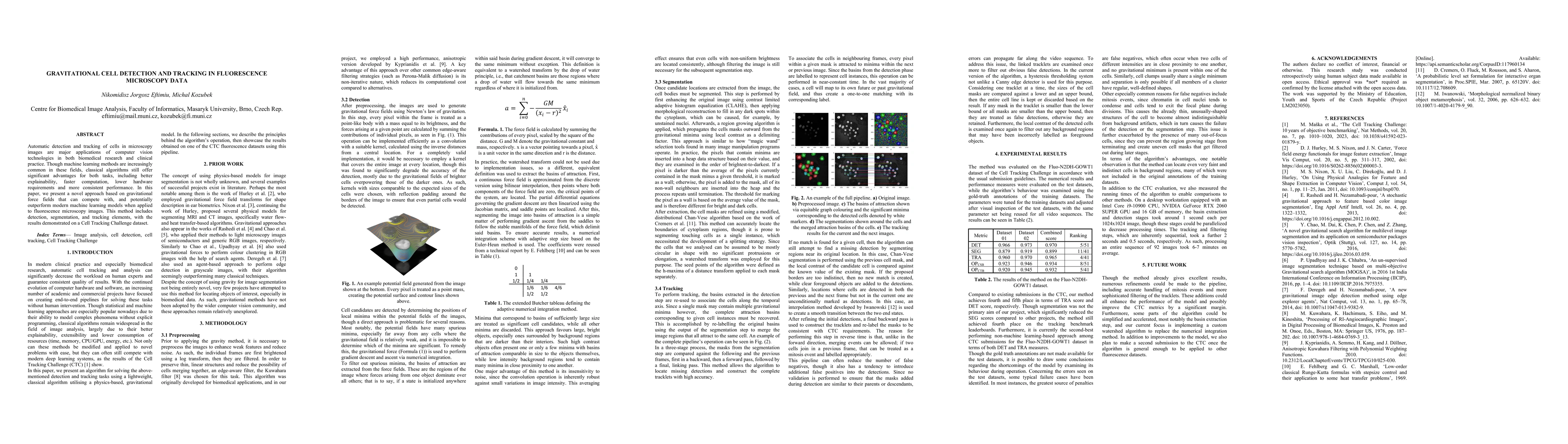 Thumbnail for Gravitational cell detection and tracking in fluorescence microscopy
  data