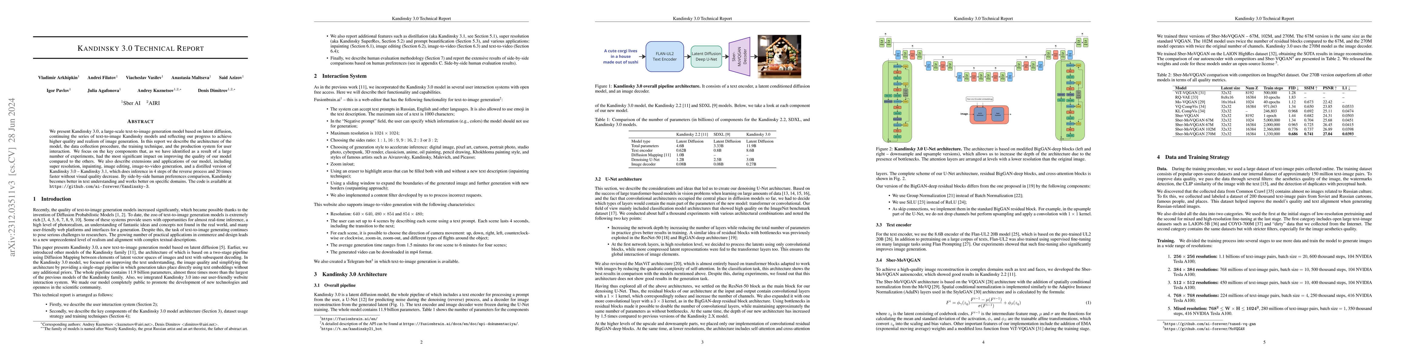 Thumbnail for Kandinsky 3.0 Technical Report