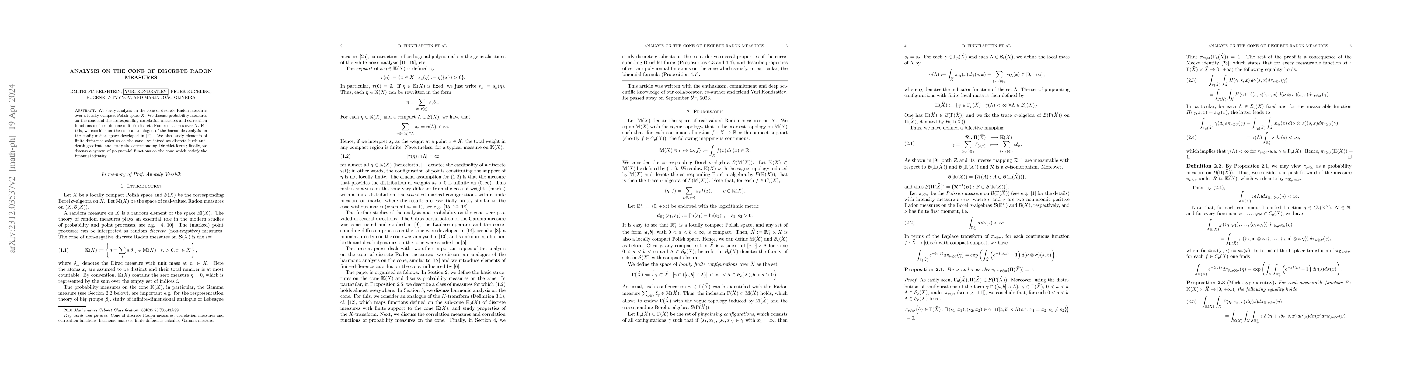 Thumbnail for Analysis on the cone of discrete Radon measures