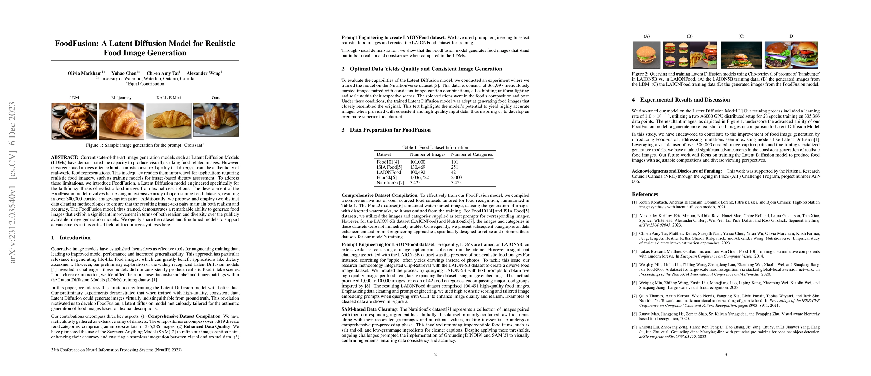 Thumbnail for FoodFusion: A Latent Diffusion Model for Realistic Food Image Generation