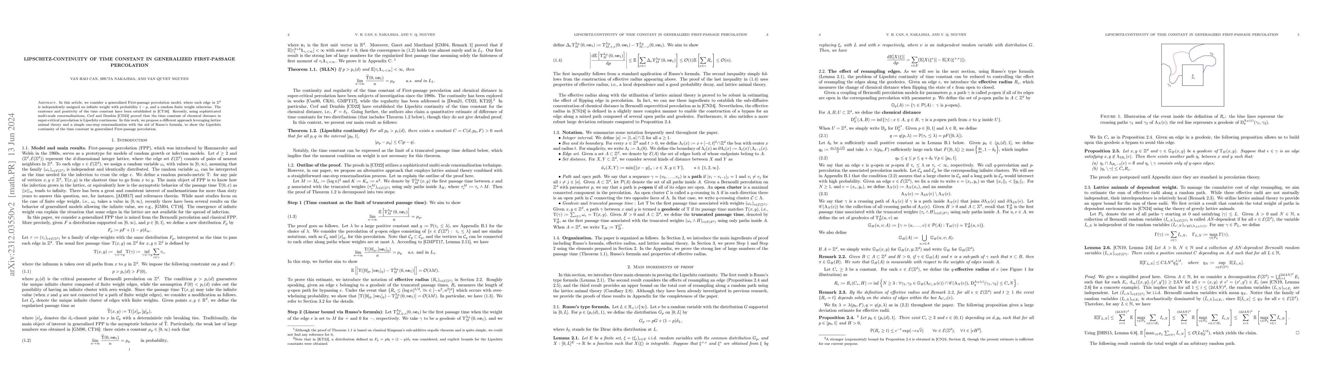 Thumbnail for Lipschitz-continuity of time constant in generalized First-passage
  percolation
