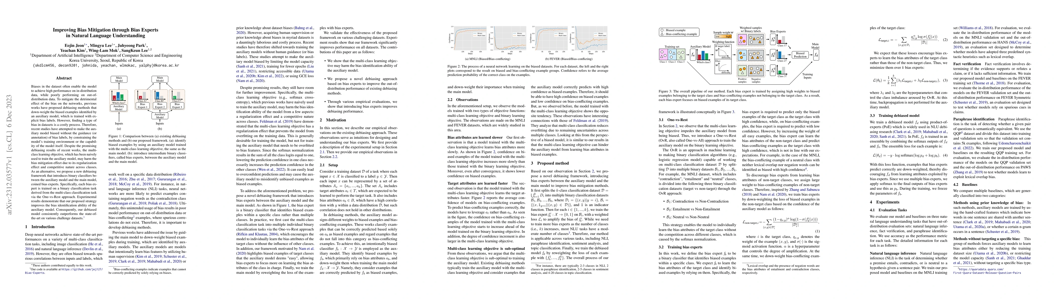 Thumbnail for Improving Bias Mitigation through Bias Experts in Natural Language
  Understanding