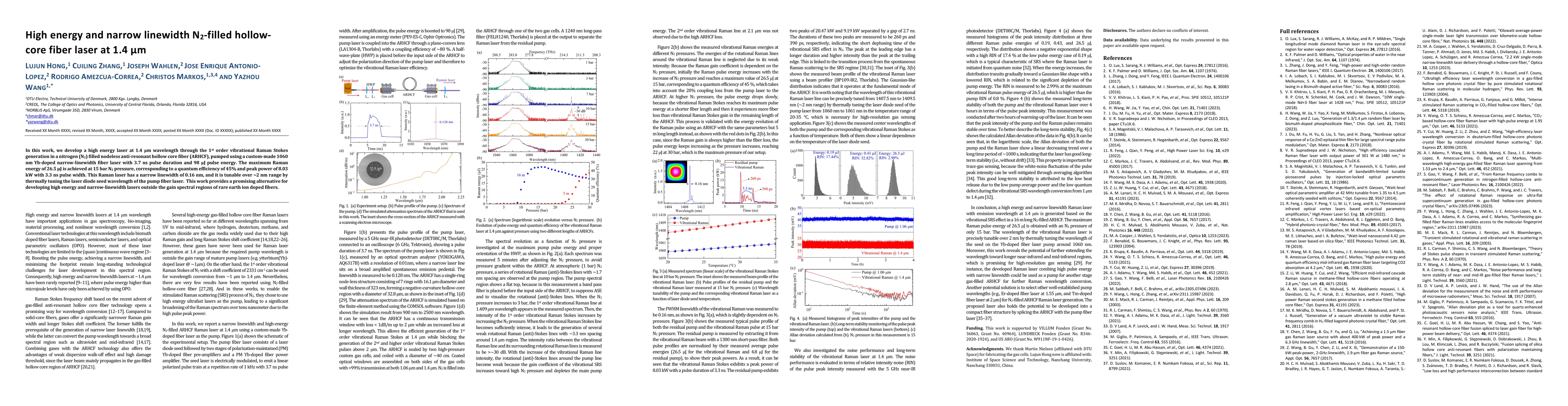 Thumbnail for High energy and narrow linewidth N2-filled hollow-core fiber laser at
  1.4 {\mu}m