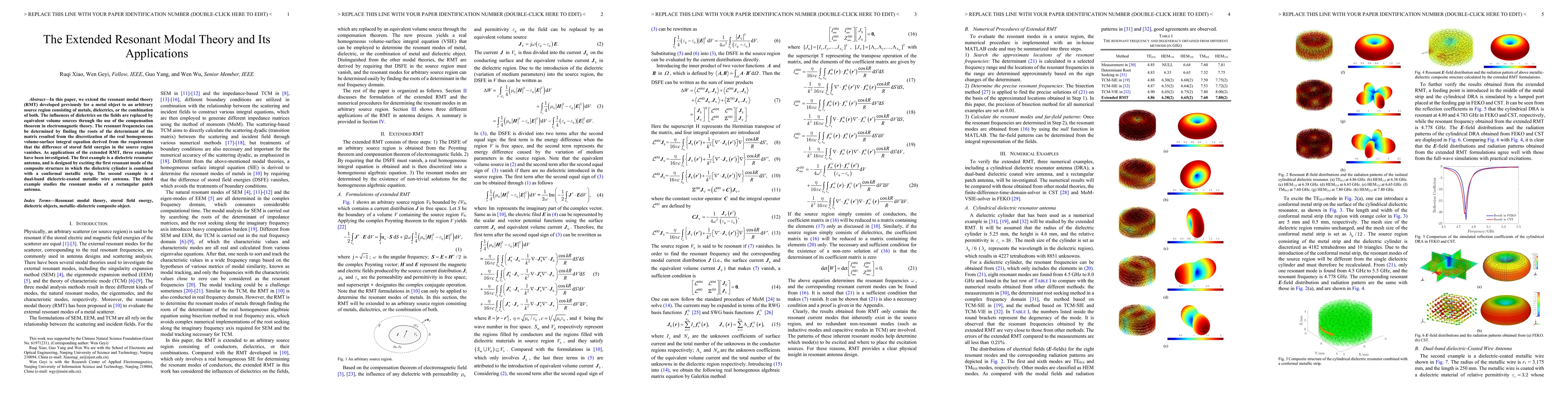Thumbnail for The Extended Resonant Modal Theory and Its Applications