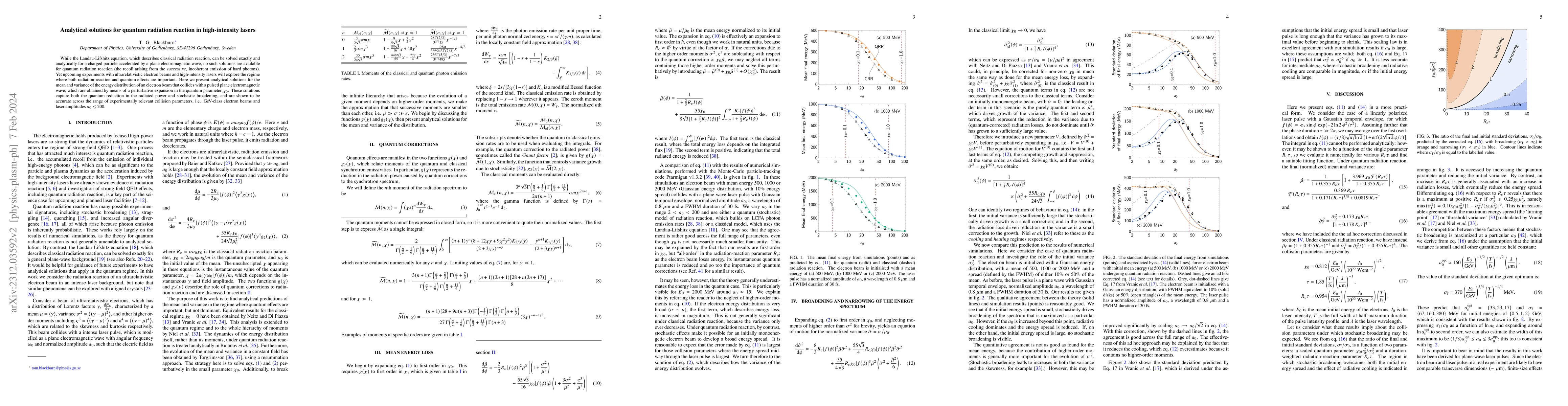 Thumbnail for Analytical solutions for quantum radiation reaction in high-intensity
  lasers