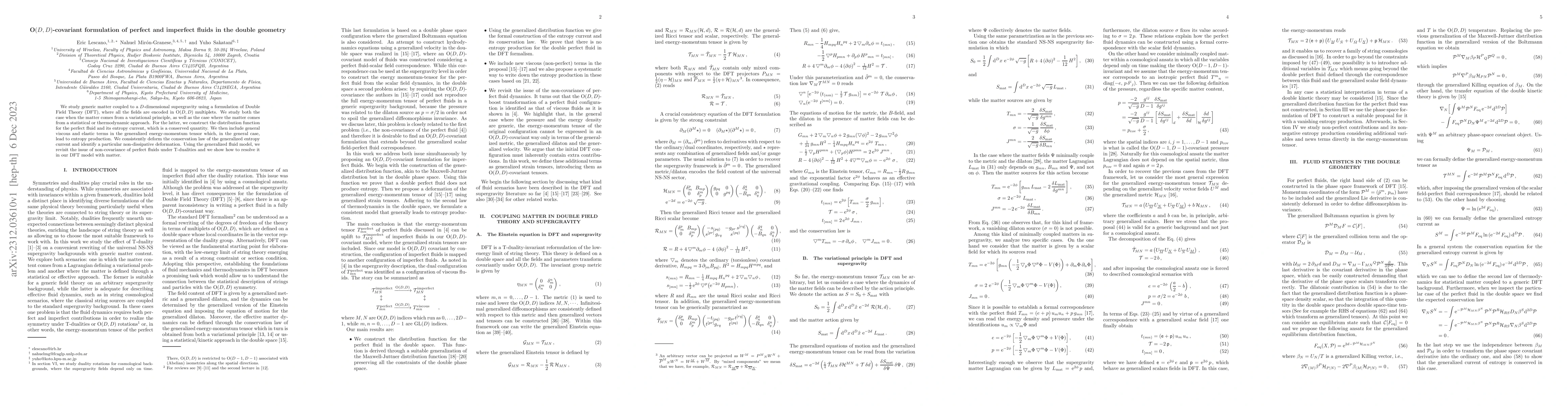 Thumbnail for O$(D,D)$-covariant formulation of perfect and imperfect fluids in the
  double geometry